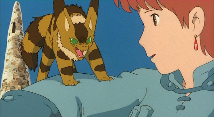 Teto, the feral squirrelfox, and Nausicaa. Screencap from the movie. Original: http://s823.photobucket.com/user/starwarman11/media/B0001XAPZ6-016.jpg.html